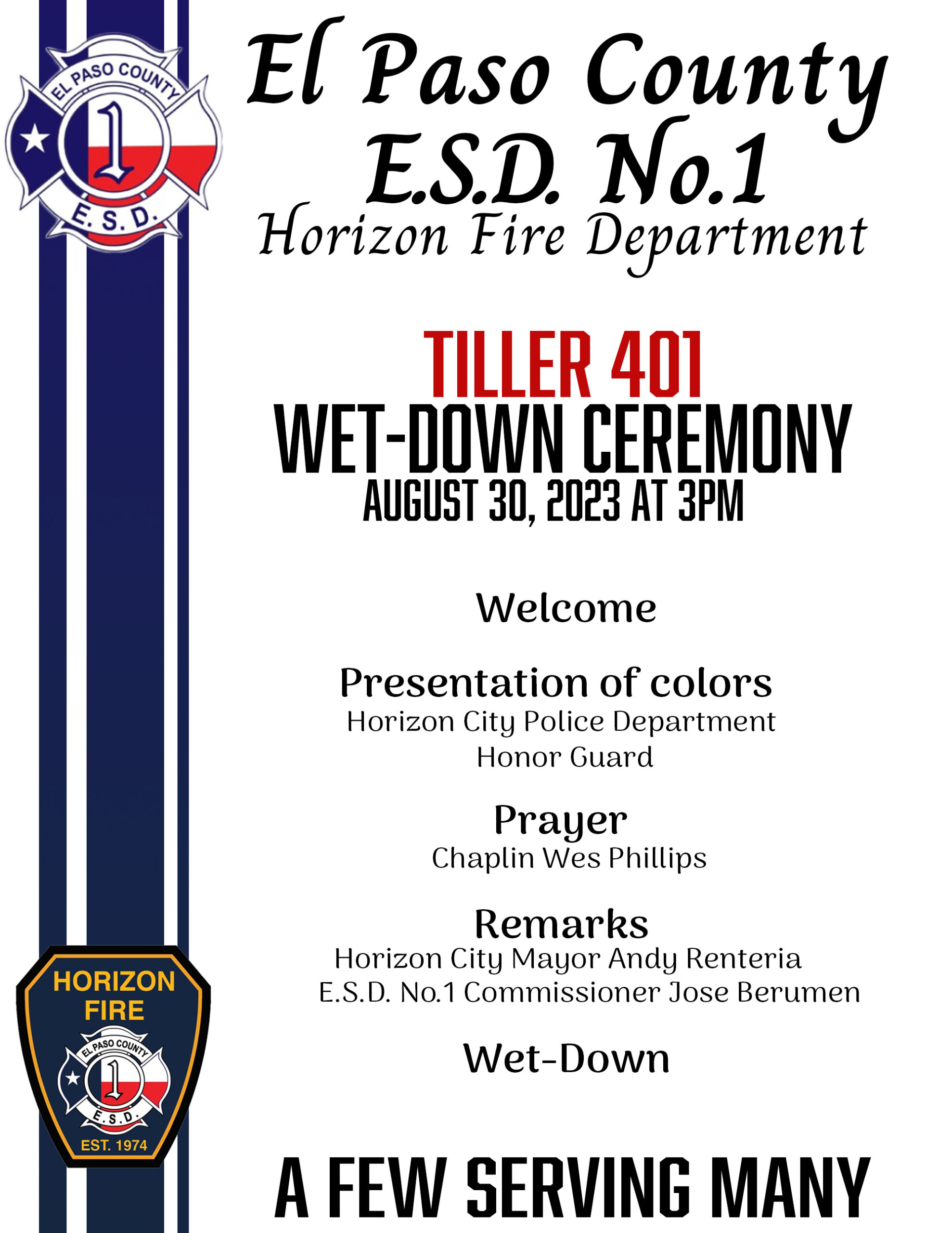 Wet-Down Ceremony – August 30, 2023 – 3:00pm